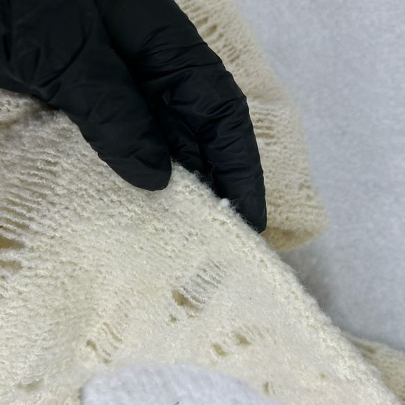 Free People Sweater Dress Tunic Womens Sz M Ivory Distressed Open Knit Bohemian - Picture 5 of 16